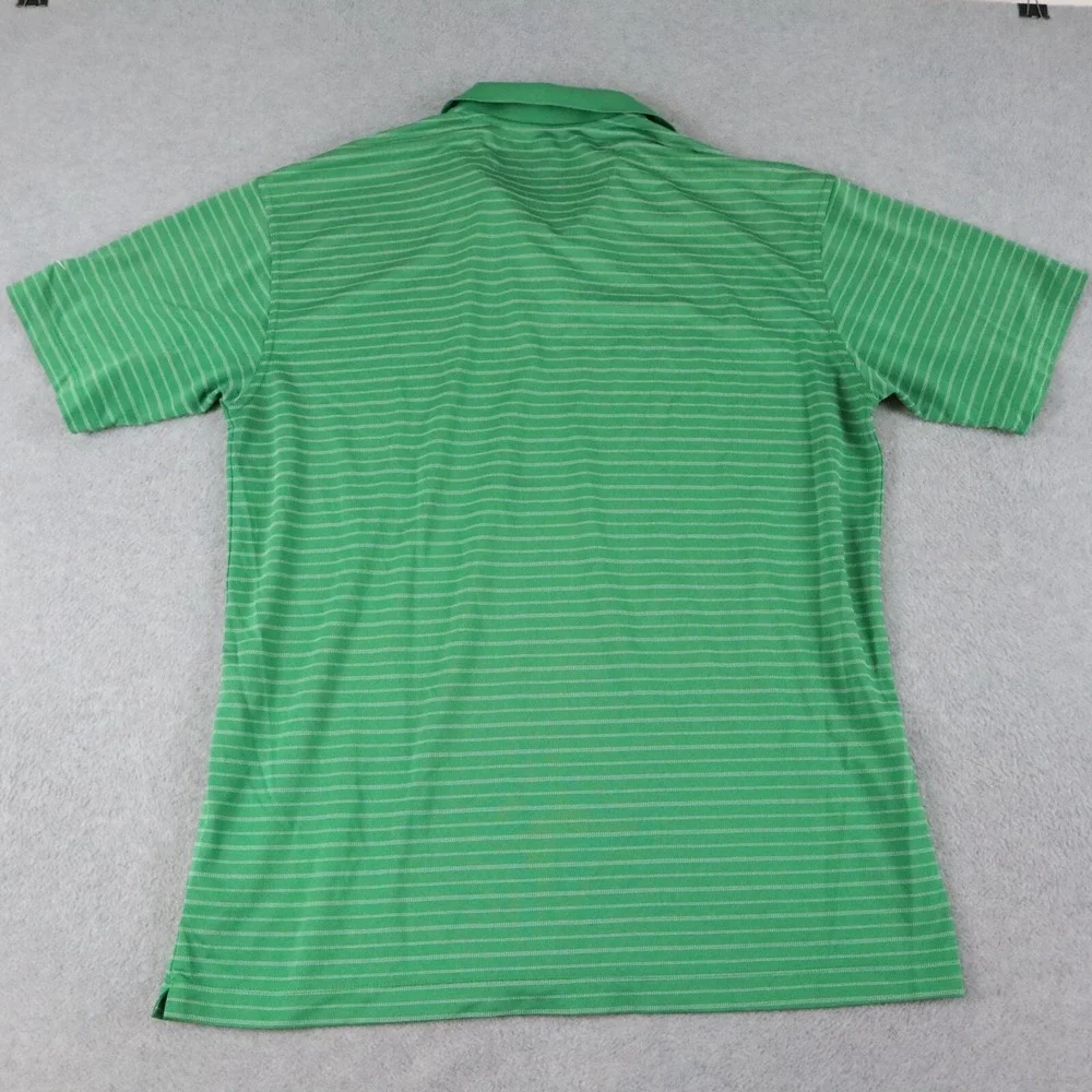 Nike‎ Golf Polo Shirt Mens XL Fit Dry Performance Green Striped Short Sleeve